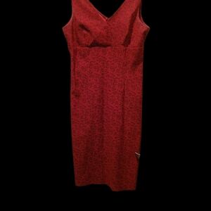 La Belle Red Floral Midi Dress